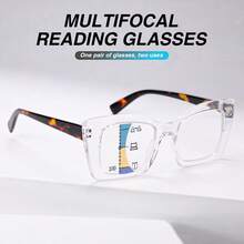 2 Stücke modische Blumen Mehrstärken-Lesebrille, hochwertige federbelastete Mehrstärken-Linse, vintage elegante Unisex Gleitsichtbrille