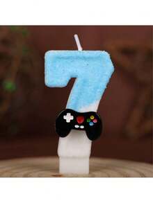 1Pc Gamepad Themed Number Candle (0-9), Glitter Game Controller Birthday Cake Candle, Creative Digital Candles For Birthday/Wedding Anniversary Party Decoration Supplies