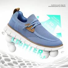 Mens Casual Loafers Shoes Slip On Fashion Walking Dress Sneakers Business Oxfords Work Lightweight Soft Sole Zapatos-20256688 - 淺藍色 - 查看 7