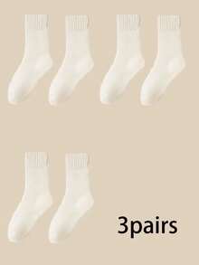 1/3 Pairs Wool Blend Socks, Warm Thickened Mid-Calf Socks For Men & Women, Autumn/Winter