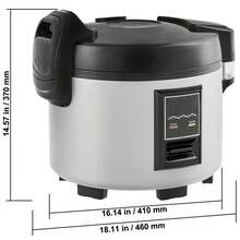 Olla arrocera comercial de 70 tazas, antiadherente, 15 l, 12 h, para restaurante - Tapa continua de 15 L - Ver 10