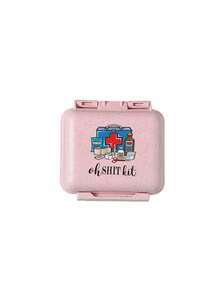 Mini 6-Grid Portable Pill Box, 6-Grid Small Pill Box, Pink Small Pill Box With Medical Element Pattern, 6-Day Storage Box, Initial Travel Pill Box, 6-Grid Portable Pill Box, Daily Vitamin Pill Box, Pocket Wallet Small Pill Box, Letter Id Pendant Storage Box, Earring, Ring, Jewelry Storage Box, Home Must-Have, Travel Must-Have Travel Essentials For Holiday Vacation Medicine Organizer Emergency Kit For Travel For Outdoor First Aid Bag