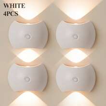 LED Smart Motion Sensor Wall Light, Wireless Rechargeable LED Wall Lamp, 3 Color Adjustable, Battery Powered Night Light, Rotatable, Easy Installation, Adjustable Color Temperature & Brightness, Suitable For Corridor, Bathroom, Bedroom, Kitchen, Cabinet, Stairs, Entrance, Bedside, Table, Wardrobe, Home Decor, Living Room, Sensor Light, Bedside Lamp, LED Light, Wireless Lamp - Multicolor - View 15