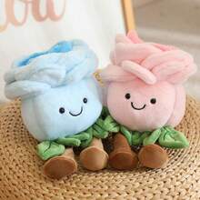 1pc Cute Cartoon Rose Potted Plant Figurine, Plush Realistic Rose Doll, Gift For Valentine's Day, Mother's Day, Teacher's Day, Home Decor Plush Doll - 22cm - View 5