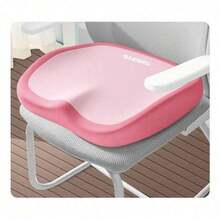 1件套人体工学腰部支撑垫，适用于办公椅，记忆海绵靠背和坐垫，柔软涤纶面料，舒适减压设计，适合家庭和办公室使用，可手洗，黑色和灰色可选。椅垫、坐垫、办公用品、椅子靠垫、游戏椅、办公桌配件