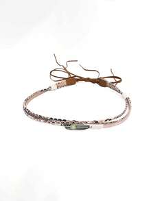 1 件男女通用复古西部牛仔帽，带公牛饰边，适合日常休闲穿着、西部牛仔派对。 - 寶石羽毛牛仔帽 - 查看 7