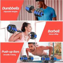 ANNA TOSANI Kit Mancuernas 2 en 1 Multiuso Múltiples Opciones 10 15 20 30 40Kg para Entrenamiento de Ejercicio en el Gimnasio en Casa Ejercicio de Todo el Cuerpo Agarra antideslizante - Azul10KG - Ver 4