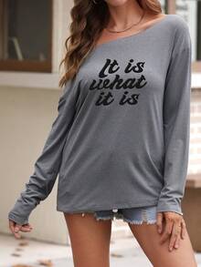 Customized Women's Large Round Neck Long Sleeve,Fall Clothes For Women,Halloween Clothes Women, Flocking Printing Process Autumn And Winter Fashion Casual Lazy Black Top Suitable For Going Out/Shopping/Festivals/Parties/Gatherings/Travel