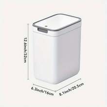 Wall-Mounted Bathroom Trash Can Small Trash Can Dog Proof: Odor-Sealing, Touchless, And Space-Saving - Durable Plastic, Rectangular Design With Quiet Close Lid, Space-Saving Solution For Bathrooms, Bathroom Trash Can