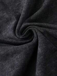 2026Darc Wolf Print Vintage Washed Men's T-Shirt, Perfect For Fitness And Weight Training, Loose Summer Gym T-Shirt, Suitable For Workouts. Loose And Comfortable, Casual And Easy To Wear, High-Quality Wax Printed Cotton Retro Fashion Brand T-Shirt, Men's T-Shirt, Beach Must-Have, Men's Summer T-Shirt, Holiday Gift, Perfect Gift, Valentine's Day Gift - 黑色 - 查看 4