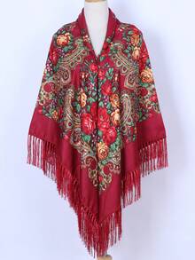 NAAMLOOS 63 Inch Floral Print Polyester Scarf, Oversized Shawl, Wrap, Poncho, Blanket For Women, Autumn/Winter,Beach,Holiday,Accessories,Travel Essential - Multicolor - View 17
