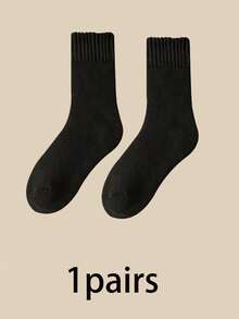 1/3 Pairs Wool Blend Socks, Warm Thickened Mid-Calf Socks For Men & Women, Autumn/Winter