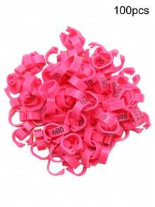 100个红绿鸽脚环，内径8毫米，塑料夹扣开口腿环，编号001-100，适用于鸟类鹦鹉赛跑训练 - 彩色 - 查看 9