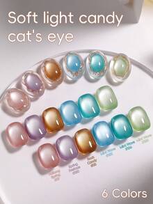 XEIJAYI Fashion Cat Eye Nails Holographic Nail Art Designs 1pc Reflective Cat's Eye Magnetic Gel Soaking UV LED Gel Salon Female Nail Art Tools - Nhiều màu - Xem 6