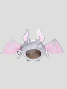 1 Pc New Fashionable And Fun Halloween Themed Devil Bat Shaped PU Leather Crossbody Bag With Wings And Foldable Design For Women For Outdoor&Halloween Themed Party&Halloween Costume Matching&Gift For Friends, Perfectly Matching With Halloween Costumes Women