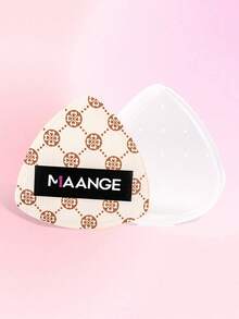 MAANGE 1pc Highly Absorbent Triangle Powder Puff Professional Portable With Case Travel Makeup Sponge Dry And Wet Dual-Use Foundation Puff Cosmetic Applicator For Powder Liquid Facial Makeup Tools Gift For Women & Girl - 杏色 - 查看 5