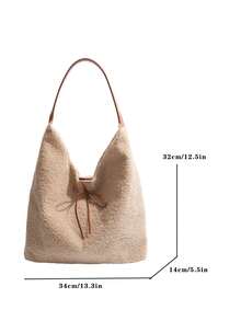 Geantă tote din pluș cu capacitate mare, geantă de mână pentru navetiști, geantă de umăr personalizată nouă în stil Ins 2025 pentru femei