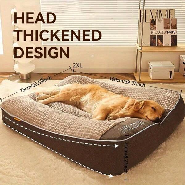 Cama ortopédica para perros extra grande, sofá de lujo para mascotas con funda extraíble y lavable, base antideslizante y relleno suave de alta densidad, soporta hasta 50 kg/110 lbs para perros medianos y grandes, cama para perros duradera de poliéster con soporte para articulaciones y columna vertebral, sofá para perros grandes, cama elevada para perros, cama sofá para perros, cama ortopédica extra grande para perros, cama para perros XL, cama para perros pequeños, cama extra extra grande para perros, sofá para mascotas