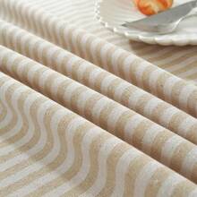 Meioro Table Cloth Beige Striped Tablecloth Tassels Cotton Blend Dust-Proof Table Cover For Dining Coffee Buffet Kitchen Picnic Tables, Parties Tablecloths(55 X 78 Inch, Beige) - 米色78x55矩形 - View 6