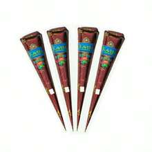 4pcs Natural And Organic Brown Henna Cone, Brown Henna Tattoo, Temporary Tattoo, Henna Tattoo ,Semi-Permanent Hayna Hanna Temporary Waterproof Tattoo Cream Stencil Colouring For Temporary Tattoo Body Painting - 棕色 - 查看 8