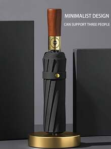 1pc Automatic Oversized Umbrella, Dual Use Sunshade & Rain Umbrella, UV Protection, Foldable Black Coating Umbrella