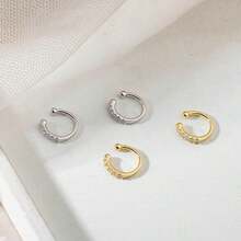 1pc S925 Silver Nose Ring Nose Stud Earring Cartilage Clip Rhinestone Earring, Unique Bohemian Nose Clip, Fake Nose Ring No Piercing Required