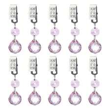 10Pcs Artificial Crystal Tablecloth Clips Metal Clips Tablecloth DecorTablecloth Sun Catcher Fixed Clips Weighted Clips For Living Room Coffee Shop Restaurant Hotel Wedding Party Outdoor Tablecloth Decoration Sun Catcher Hanging Decoration