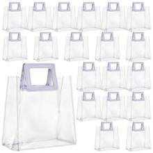 D20 Pack Clear Gift Bag With White Handles Transparent PVC Gift Wrap Bags Plastic Tote Bag Reusable Shopping Bags For Bridal PartyWedding Baby Shower Birthday Party 7 X 8 X 4 Inch10 - 無色 - 查看 1