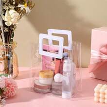 D20 Pack Clear Gift Bag With White Handles Transparent PVC Gift Wrap Bags Plastic Tote Bag Reusable Shopping Bags For Bridal PartyWedding Baby Shower Birthday Party 7 X 8 X 4 Inch10 - 無色 - 查看 6