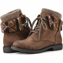 Women's Hiking Style Boot - Duena - Tobacco/Fabric/Multi/Fleece - View 2