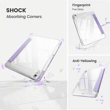 For IPad Case Compatible With A16 Models From The 11Th And 10Th Generations (2025/2022), As Well As IPad Air M2 M3 11inch/13inch Ipads, Ipad Pro M4 11inch/13inch, It Features A Holder For The Pencil, A Hard Clear Transparent Back Shell, A Soft TPU Shockproof Frame Cover, And An Auto Sleep/Wake Function.