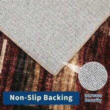 Modern Home Decor Patchwork Living Room Area Rug Stain Resistant Non Slip Hallway Runner Rug Printed Thin Low Pile Mat Throw Rug Washable Bordered Carpet Easy To Clean Soft Non Shedding Floorcover For Dinning Room Kitchen Laundry Bathroom Bedroom - 紅色 - 查看 7