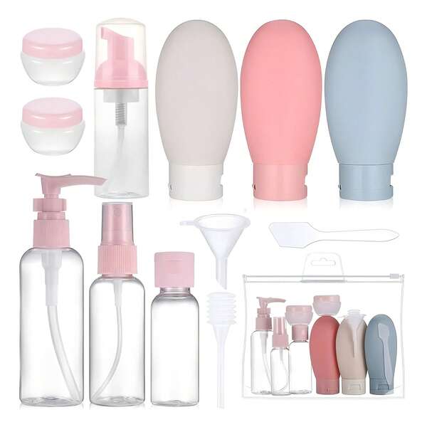 12kit de viaje atomizador botella de plastico para cosmético