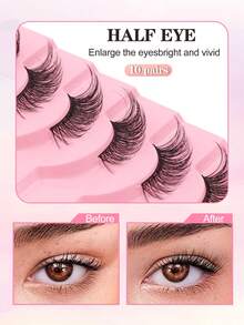 7-10-14-20 pares de pestañas naturales para gatos, pestañas set de pestañas, pestañas postizas, pestañas cómicas, pestañas transparentes y esponjosas, pestañas postizas, pestañas falsas, pestañas esponjosas, grupos de pestañas postizas, pestañas de visón, kits de pestañas kit de extensiones, pestañas esponjosas, pestañas puntiagudas - Negro - Ver 7