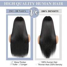 bling hair Strap Snug Fit 360 Skinlike HD Lace Frontal Wigs Human Hair Invisible Strap Pre Plucked Pre Cut Lace 250 Density Straight Lace Front Wig With Drawstring 360 Glueless Wigs Human Hair For Women - Natural Black - 查看 8