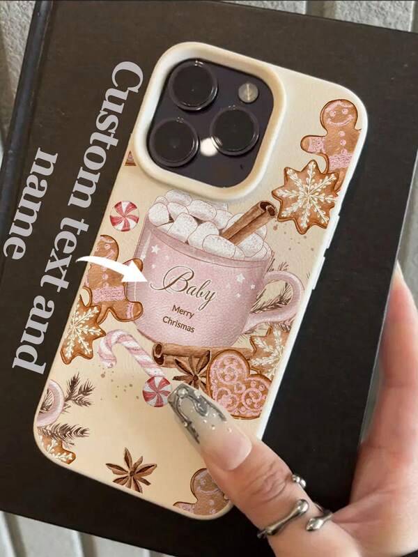 1 szt. Spersonalizowane etui na telefon z imieniem i tekstem błogosławieństwa w świątecznym stylu, kompatybilne z 'em 15 Pro Max/16E/14 Plus/13/12/11, S24/20 Ultra, Redmi Note 13 Pro Plus, wykonane z TPU, spersonalizowane na Boże Narodzenie, najlepszy prezent dla przyjaciół, dziewczyny i rodziny