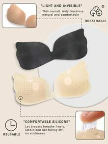 1/2 Pcs Sticky Push Up Bra – Strapless & Backless Self-Adhesive Bra For Women, Breathable & Invisible Support For Dresses, Wedding Gowns & Summer Outfits