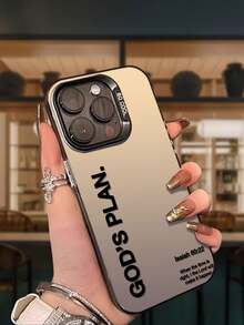 Simple And Fashionable Slim Personalized Creativity Expectation And Reality Laser Pattern Printed Male And Female New Mobile Phone Case Compatible With Iphone16/16Pro/16Promax/16Plus/16E/15/15Pro/15Promax/15Plus/14/14Pro/14Promax/14Plus/13/13Pro/13Promax/12/12Pro/12Promax/11/11Pro/11Promax Gift For Boyfriend/Girlfriend Festival Birthday - 透明黑 - 查看 4