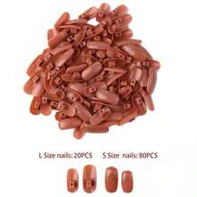 Nail Acrylic Gel Practice Hand 100 Pcs Nail Tips Flexible Training Nail Art Tip - Brown - View 5
