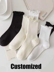 Custom Bride Socks, Personalized Wifey Socks, Wedding Squad Sock,Personalized Bridesmaid Team Sock, Couple Socks, Custom Wedding Party Gift, Formal Monogram Socks, Wedding Socks - Multicolor - View 7