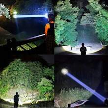 800W High-Power LED Headlight USB Rechargeable Remote Flashlight Ultra-Bright Long-Distance Tactical Light Infrared Sensor Fluorescent Flashlight Suitable For Camping, Cycling, Hiking, Night Climbing, Fishing And Hunting Light - Black - View 3
