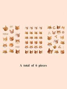 Cute Cartoon Cat Head Stickers, Decorative Cat Stickers For Phone, Computer, Various Sizes Available - Multicolor - View 9
