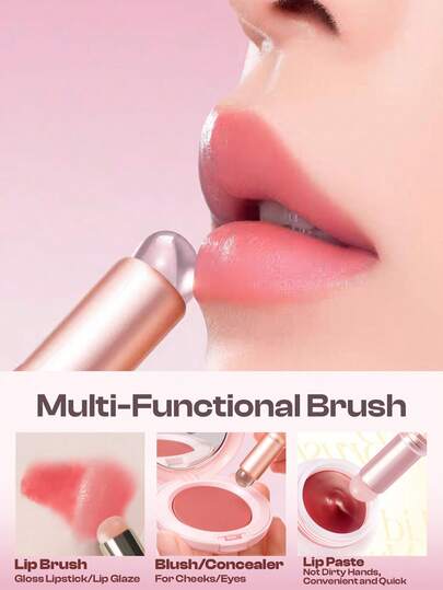 Pincel de labios de silicona COLORKEY con tapa, pincel multifuncional para corrector, brillo de labios, corrector, lápiz labial, set de pinceles de maquillaje portátil, adecuado para viajes, maquillaje profesional, mujeres y niñas, estilo otoño/invierno, estilo Y2K, Día de San Valentín, regalos