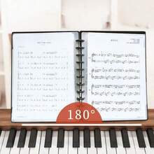 1 pieza Carpeta de música con agujero de seta, carpeta de partituras, portapartituras de 12.4 X 9.37 pulgadas, organizador de partituras con 20 páginas encuadernadas en espiral, almacenamiento de partituras