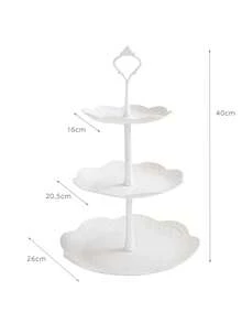 2set/1set 3-Layer White Cake Stand, Cookie Tray And Cupcake Tower, Ideal For Decorating Cakes On Weddings, Graduation Parties And Other Occasions/Holidays & Party Supplies / Cake Decorating Supplies /Cupcake Stands/Room Decor/Halloween Decor/Halloween/Fall Decor/Home Decor/Fall Decorations For Home/Kitchen Accessories
