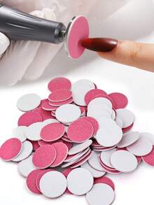 100pcs/Box Colorful Nail File Sanding Discs, Nail Grinding Discs With Bearings, Nail Care Tools, Flat Head Foot Grinding Discs - Multicolor - View 8