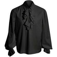 Men's Victorian Era Vampire Steampunk Ruffled Medieval Halloween Shirt