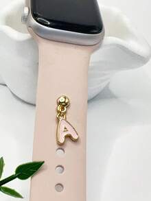 1pc Diamond Encrusted 26 English Letter Charm, Suitable For Silicone Watch Band Decoration - one-size - View 53