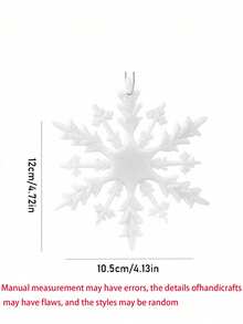 6Pcs Christmas Glitter Snowflake Ornaments, Plastic Snowflake Decorations For Christmas Tree New Year Holiday Party Decor Glitter Snowflake Ornament Plastic Glittered Snowflake Ornaments Sparkling Christmas Tree Decorations For Christmas Tree Decoration Wedding,Thanksgiving,Party