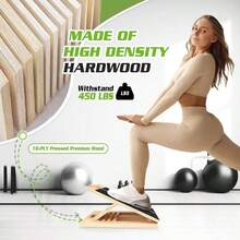Wooden Slant Board Calf Stretcher Folded For Yoga Workout Calf Incline Board - 黑色 - 查看 9